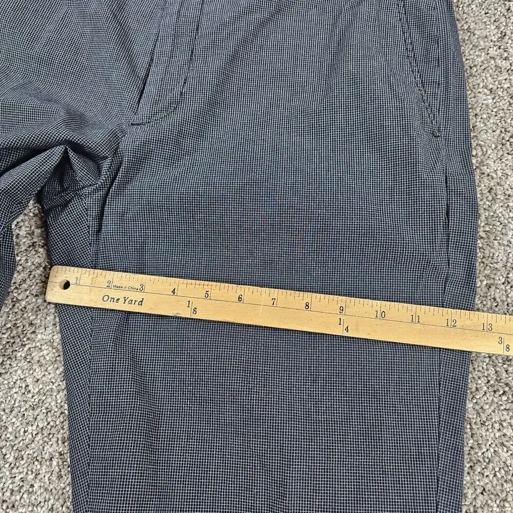 J Crew Pants Mens 34x29 Black Grid Check Bedford Slim Tapered Lightweight Cotton